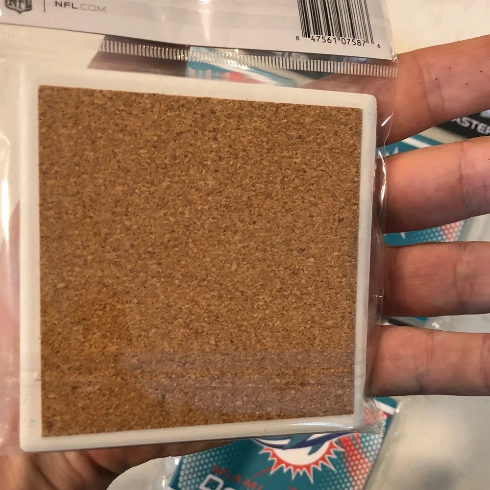 NFL Miami Dolphins Ceramic Coasters - Teal and Orange